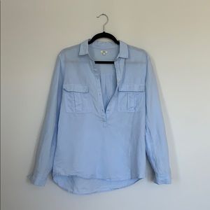 Light blue collared Henley